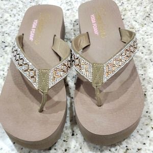 Skechers Yoga Foam Jeweled Wedge Womens 11